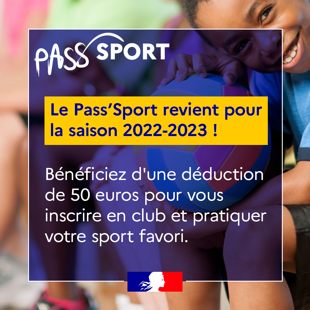 Le Pass’Sport est reconduit pour la saison 2022-2023. 10